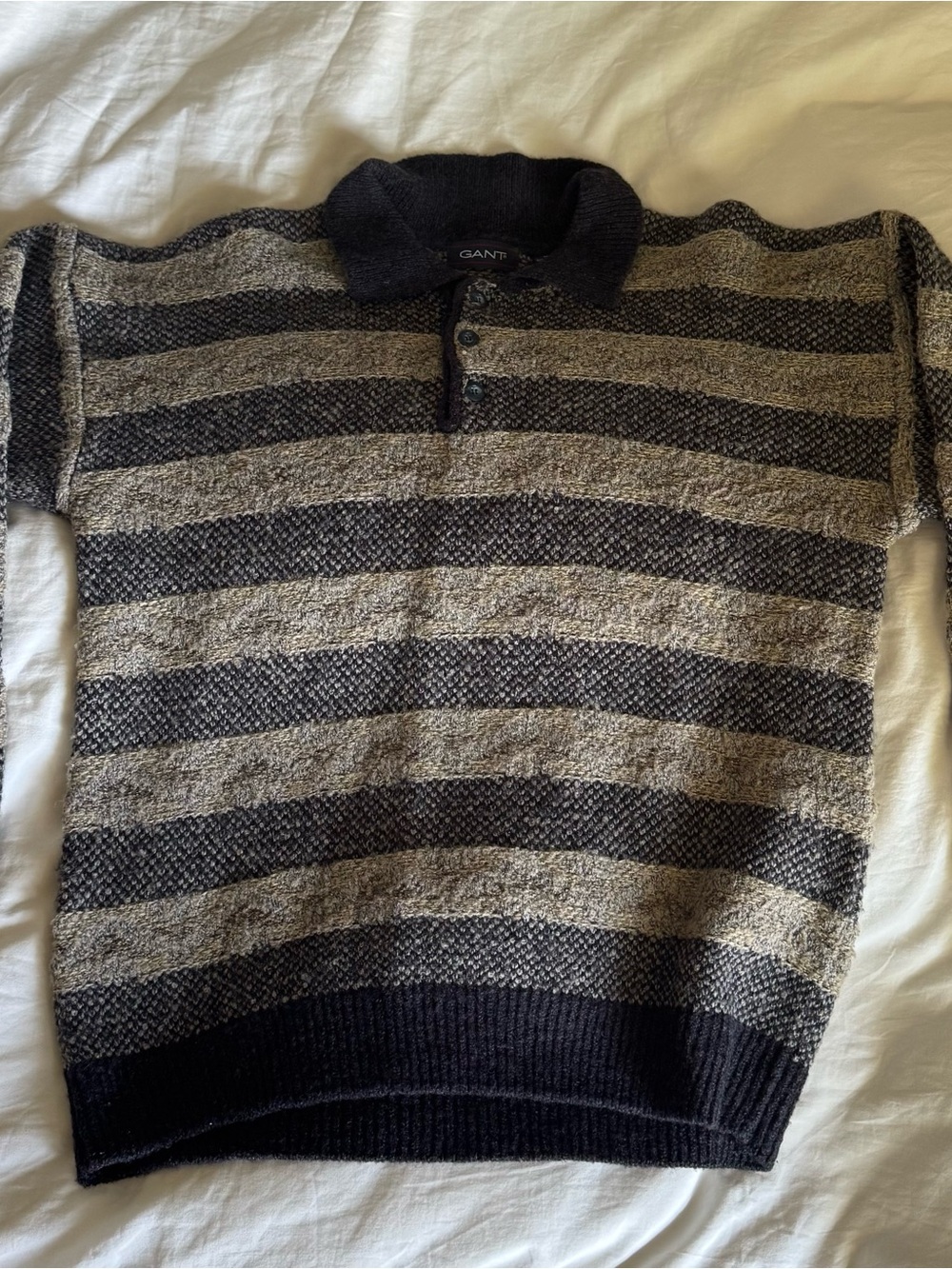 Vintage GANT Men’s Striped Polo Sweater